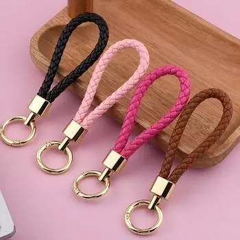 Износостойкий автомобильный брелок для ключей из плетеной веревки, простой держатель для ключей, автомобильные аксессуары чёрный