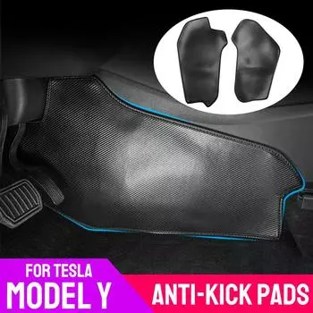 Износостойкий автомобильный центральный пульт управления с нейлоновыми крючками, противоударные накладки, защитные кожаные коврики, аксессуары для салона Tesla Model Y Carbon fiber