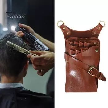 Износостойкий чехол для парикмахерских ножниц в стиле ретро с 7 слотами, держатель для парикмахерских стилиста, аксессуары для магазинов коричневый