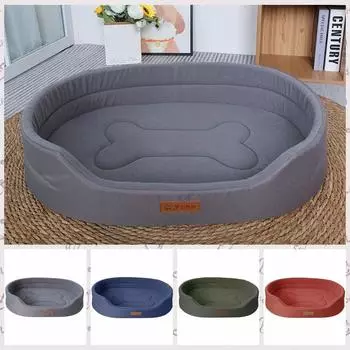 Износостойкий диван-кровать для собак с защитой от клещей, подушка для собачьей конуры, коврик для сна домашних животных, кровать для дома S серый