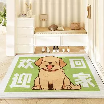 Износостойкий коврик для входной двери с изображением милой мультяшной собаки, водопоглощающий противоскользящий ковер для удаления пыли с балкона 50*80cm
