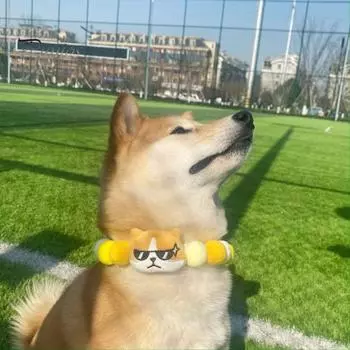 Износостойкий мягкий быстросъемный ошейник для кошек, плюшевый ошейник для плюшевых игрушек, аксессуары для ухода за щенками S жёлтый