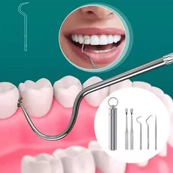 Износостойкий практичный инструмент для чистки зубов из нержавеющей стали, портативный набор