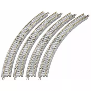 Изогнутая направляющая для ПК TOMIX N Gauge C243-45-PC F, набор из 4 шт. 1195, принадлежности для моделей железных дорог