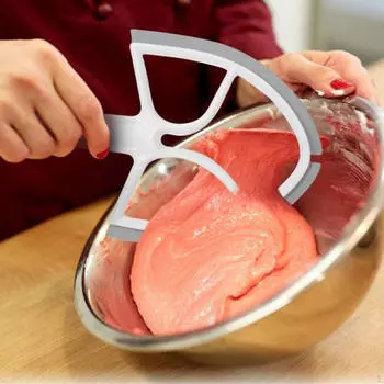 Изогнутая насадка, стационарные миксеры с силиконовым краем для подъема чаши, плоская насадка для взбивания, смешивание на 5 литров