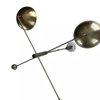 Изогнутая подвеска из латуни с античной патиной на 2 лампы | Современная люстра «Спутник» середины века | Освещение из необработанной латуни для дома