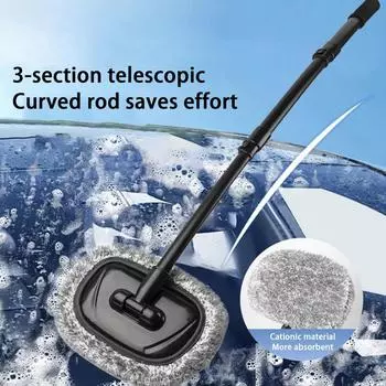 Изогнутая щетка для чистки автомобиля Телескопическая щетка для чистки автомобиля Изогнутая швабра для чистки автомобиля и дома Пылесос со съемным чехлом для щетки CHINA