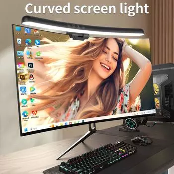Изогнутая световая панель для монитора, RGB лампа для экрана компьютера, регулируемая подсветка, подвесные ноутбуки, игровое геймерское офисное освещение