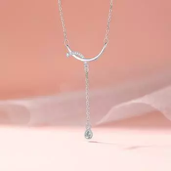 Изогнутое бахромчатое ожерелье с каплями воды, женское, легкое, роскошное, нишевое, дизайн, подвеска в виде глаза из нержавеющей стали