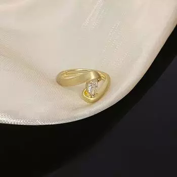 Изогнутое матовое кольцо с цирконом для женской модной одежды и геометрических индивидуальных ювелирных украшений