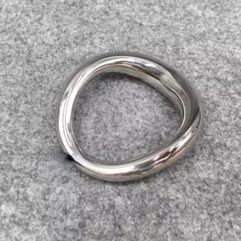 Изогнутое овальное кольцо из нержавеющей стали для мошонки члена A2: 44x49mm