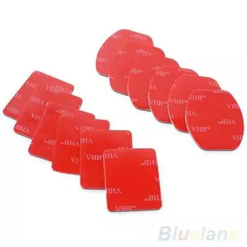 Изогнутые аксессуары, накладки, другие аксессуары для камеры, 12 шт., шлем для бытовой электроники, плоское клейкое крепление 3 м для GoPro Hero 4 3+ 3 2