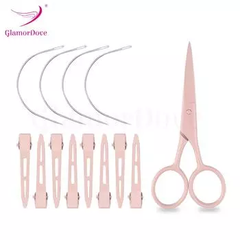 Изогнутые иглы и ножницы со шпильками, игла для плетения волос, инструменты для нарезки волос, инструменты для наращивания утка