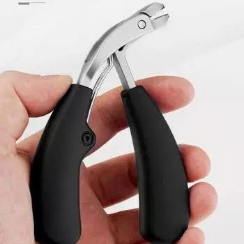 Изогнутые кусачки для ногтей с большим отверстием, защита от брызг, для хранения толстых ногтей на ногах чёрный