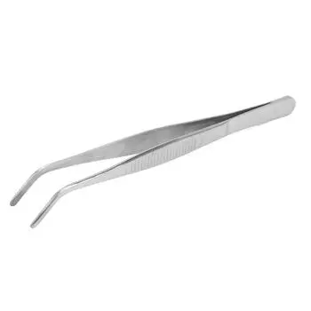 Изогнутые пинцеты 16 см, противоскользящие щипцы с изогнутым кончиком из нержавеющей стали для лабораторий
