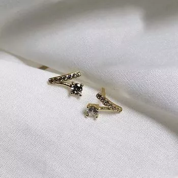 Изогнутые серьги с бриллиантами в форме буквы C с бриллиантами, легкие, роскошные, нишевые, дизайнерские серьги, темперамент, тренд