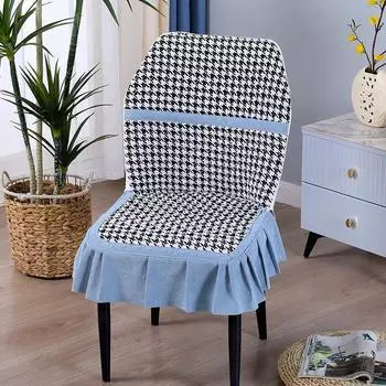 Изогнутый чехол для стула, Цельный эластичный чехол для спинки стула, Чехол для обеденного стула специальной формы, Полукруглый чехол для стула, Подушка-спинка Light Luxury Regular серый