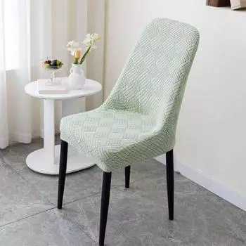 Изогнутый чехол для стула Универсальный эластичный Интегрированный универсальный защитный чехол для обеденного стула Бытовой чехол для сиденья Universal мятный зеленый