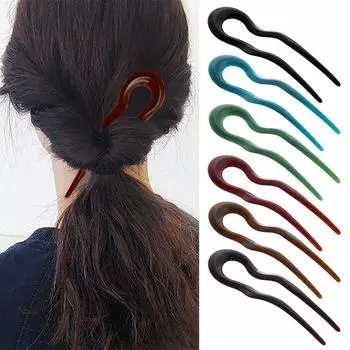 Изогнутый инструмент для укладки, заколка для волос, аксессуар для прически, палочка для волос, U-образная шпилька, вилка для волос 01