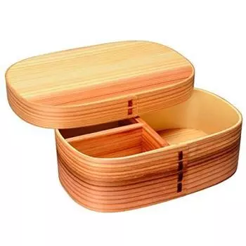 Изогнутый квадратный длинный натуральный 2083041 Nakanishi-kougei Wappa, одноуровневый бэнто,