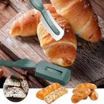 Изогнутый нож для хлеба с эргономичной ручкой, сверхлегкий скребок для выпечки, инструмент для хлеба, кухонные принадлежности зелёный