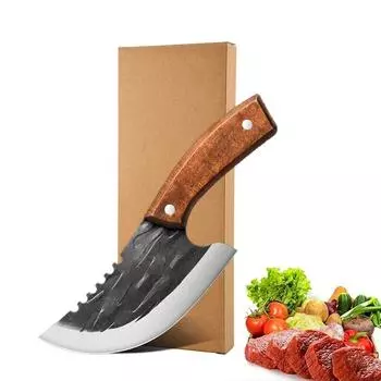 Изогнутый нож, нож для рыбы из нержавеющей стали, мини-нож для овощей, кухонный нож, деревянная ручка TB9195