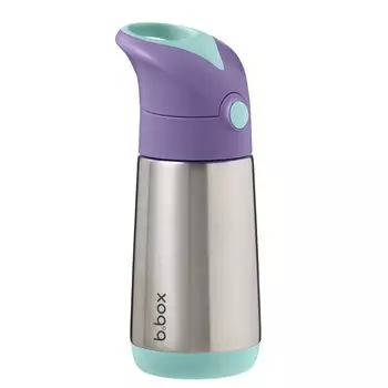 Изолированная бутылка для напитков с верхней полкой, которую можно мыть в посудомоечной машине, из натуральной стали Lilac Pop b.box соломинка, холодная/термическая, тип, [b.box product] [Нержавеющая сталь