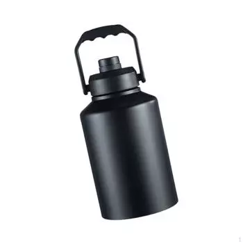 Изолированная бутылка для воды, портативный герметичный спортивный кувшин для бега, кемпинга Black 2L