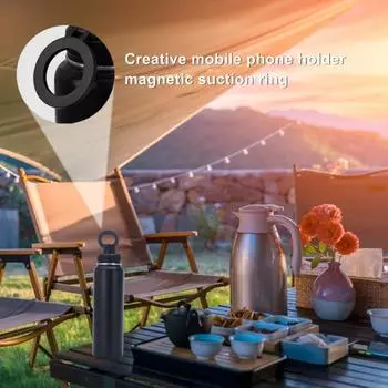 Изолированная бутылка для воды с магнитной подставкой для телефона. Герметичный чайник из нержавеющей стали. Бутылка для воды с двойной стенкой и вакуумной изоляцией для путешествий в тренажерный зал. A чёрный