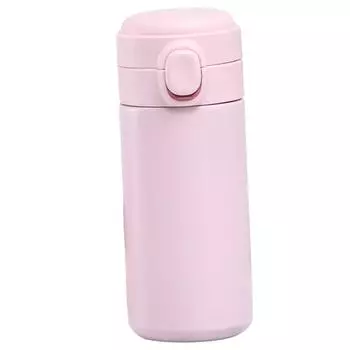 Изолированная бутылка с крышкой 420 мл, мини, симпатичная, двухслойная, вакуумная, портативная, из нержавеющей стали, изоляция Pink
