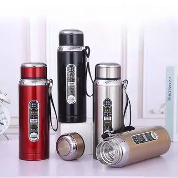 Изолированная чашка из нержавеющей стали 304 большой емкости с подарочной чашкой для бутылок для занятий спортом на открытом воздухе 600ml чёрный