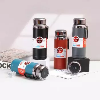 Изолированная чашка из нержавеющей стали, деловая кружка-слинг, удобная автомобильная портативная большая емкость, дисплей, кружка для теплой воды 600ml