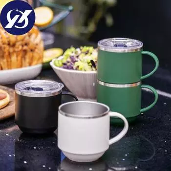 Изолированная чашка на 330 мл с двойной стенкой из нержавеющей стали 304, зимняя домашняя чайная чашка для питья кофе 330ml красный