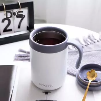 Изолированная дорожная кружка 500 мл с ручкой крышки, портативная многоразовая термокружка для горячих/холодных напитков, кофейная чашка из нержавеющей стали 500ML красный