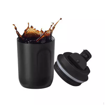 Изолированная дорожная кружка для холодных напитков, герметичная конструкция, емкость 220 мл чёрный