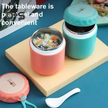 Изолированная герметичная термокружка для супа объемом 430 мл из нержавеющей стали для овсянки, молочной каши, семейного обеда светло-зеленый