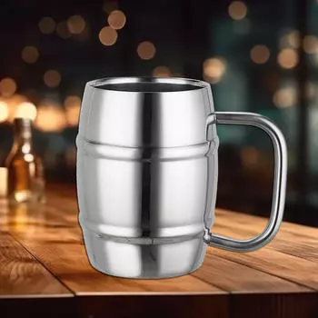 Изолированная кофейная кружка из нержавеющей стали для пива, небьющаяся, для питья, для дома и офиса 350ML