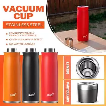 Изолированная колба из нержавеющей стали 316 с функцией замачивания, портативная портативная уличная бутылка для воды большой емкости для мужчин и женщин One Size чёрный