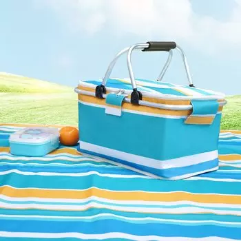 Изолированная корзина для пикника, складная сумка для обеда большой емкости, сумка-холодильник для кемпинга, пикников и пляжа, товары для домашней кухни Other