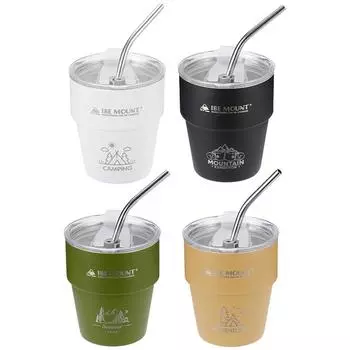 Изолированная кружка для воды с трубочкой из нержавеющей стали 304, штабелируемая посуда для улицы белый