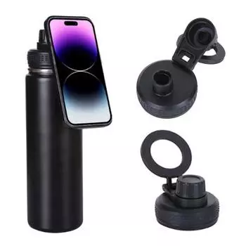 Изолированная крышка 2-в-1 для чашки, герметичная крышка с носиком для бутылки с водой, магнитный держатель для телефона, многофункциональная подставка для телефона, крышка для бутылки