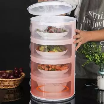 Изолированная крышка для посуды, защита от мух, пыленепроницаемая, многослойная, для хранения, сохранения тепла, кухонная коробка для еды, штабелируемый контейнер для пикника на открытом воздухе, обеденный стол Triple Layer