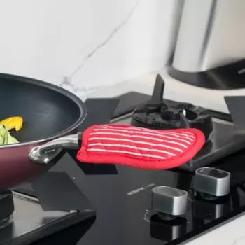 Изолированная ручка для кастрюли Чехол для ручки Нескользящая термостойкая прихватка Противоожоговая кухонная утварь Гаджеты красный