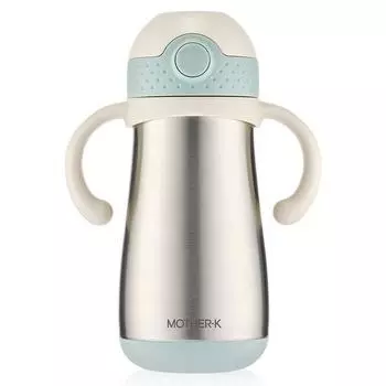 Изолированная соломенная чашка Mother K Hug, 350 мл, мятная, 1 шт.