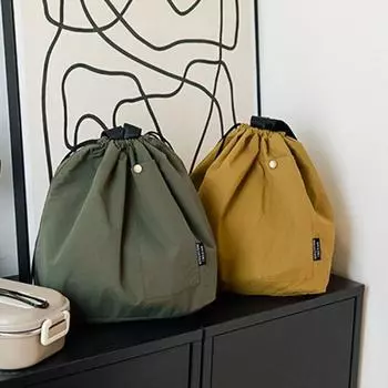 Изолированная сумка для ланча, большая вместимость, водонепроницаемая, износостойкая, с завязками, портативная, термоизолированная, для пикника, хранения, сумка-бенто армия зеленый