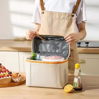 Изолированная сумка для ланча для взрослых, легкая нейлоновая водонепроницаемая коробка для ланча со съемным регулируемым ремешком, многоразовая термосумка для пикников на работе S синий