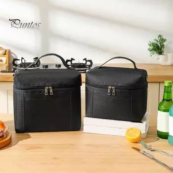 Изолированная сумка для ланча для взрослых, легкая нейлоновая водонепроницаемая коробка для ланча со съемным регулируемым ремешком, многоразовая термосумка для пикников на работе S розовый