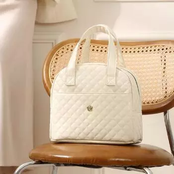 Изолированная сумка для ланча из искусственной кожи, женская водонепроницаемая сумка для ланча для женщин, многоразовая женская сумка для ланча, многоцелевая бежевая сумка для ланча бежевый