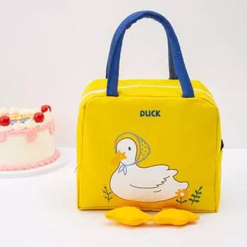 Изолированная сумка для ланча из полиэстера, многоцелевая, гладкая, на молнии, контейнер для ланча из утки, хозяйственные принадлежности синий