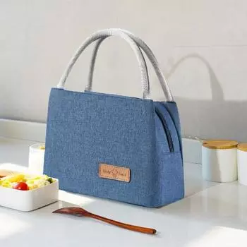 Изолированная сумка для ланча с ручкой, застежкой-молнией, без содержания бисфенола А, водонепроницаемая, многоразовая, большой емкости для ланча вино красного